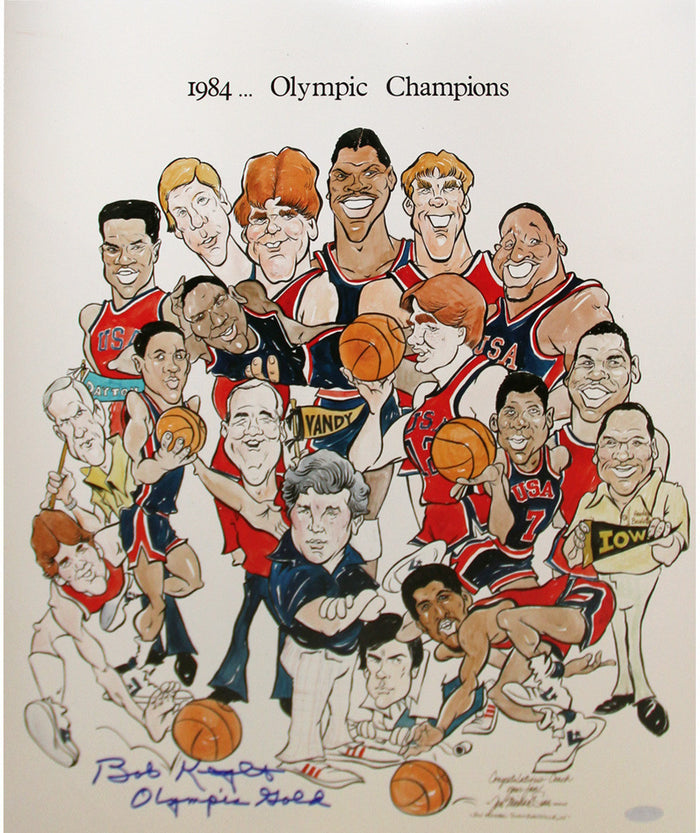 1984 Bob Knight Autographed Olympic Gold Limited Edition Print - Vintage Indy Sports