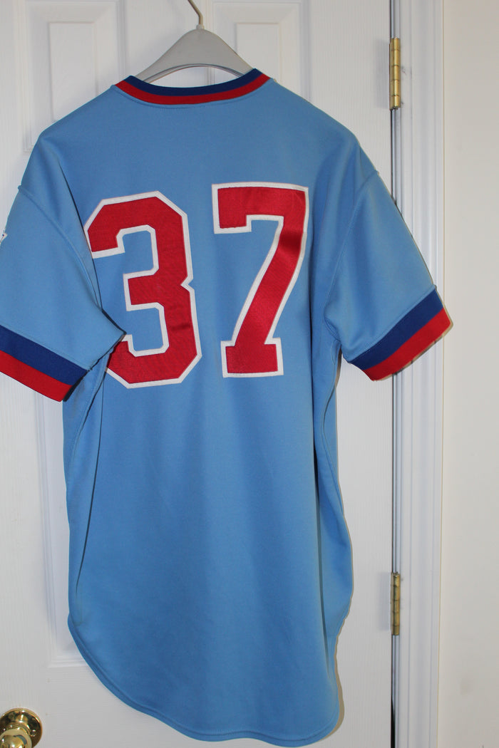 1987 Indianapolis Indians Mike Colbern Game Used Powder Blue Jersey
