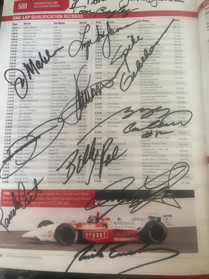 2014 Indianapolis 500 Program, 89 Autographs - Vintage Indy Sports