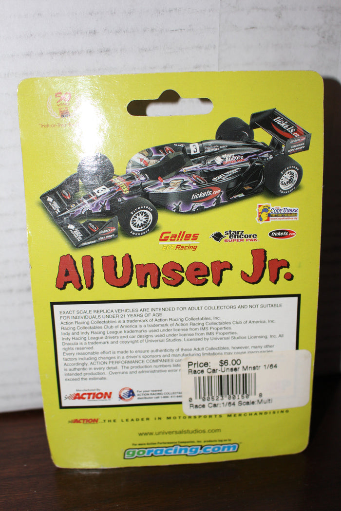 Al Unser Jr. Dracula 1:64 Die Cast Indy Car, New in Package - Vintage Indy Sports