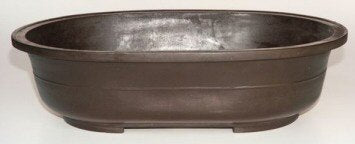 Brown Mica Bonsai Pot - Oval -20 5/8 x 14 5/8 x 5.25 OD -18 3/8 x 12.75 x 4.5 ID