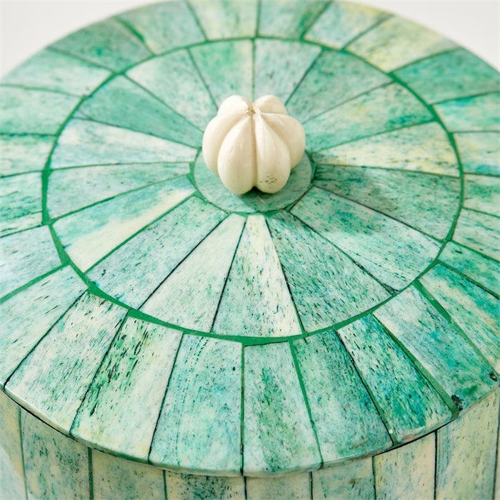 Carousel Verdigris Round Box with Lid