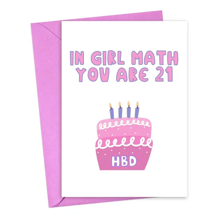 Girl Math Birthday Card