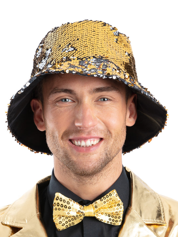 Gold and Silver Sequin Bucket Hat