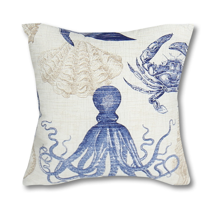 Seashore Blue Outdoor Pillow