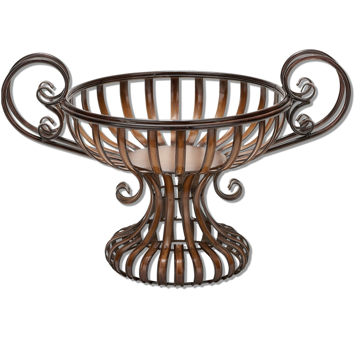 Urban Designs 16-Inch Mykonos Metal Bowl with Handles