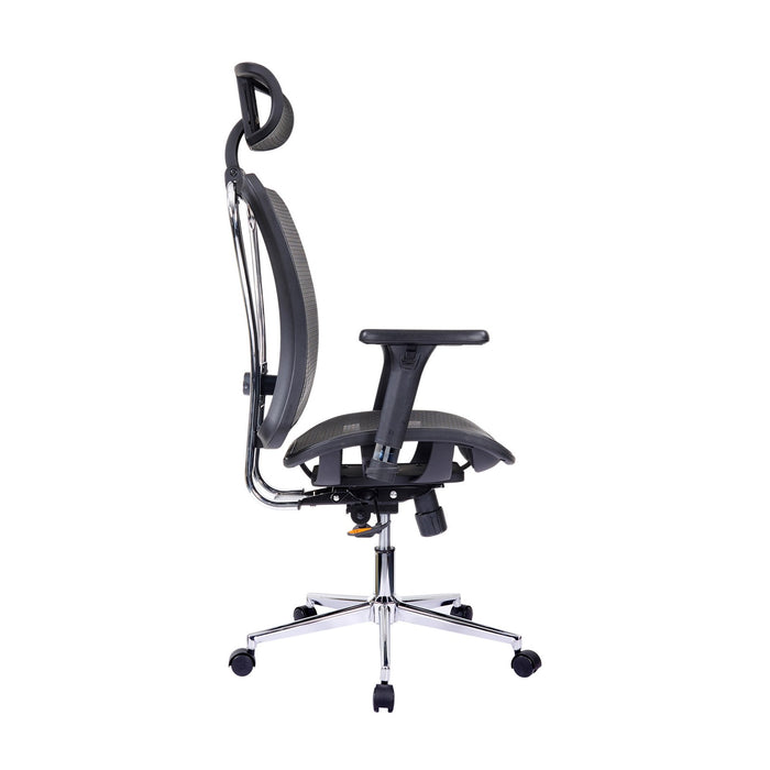 Urban Designs High-Back Lumbar Support Mesh Office Chair With Headrest - Black
