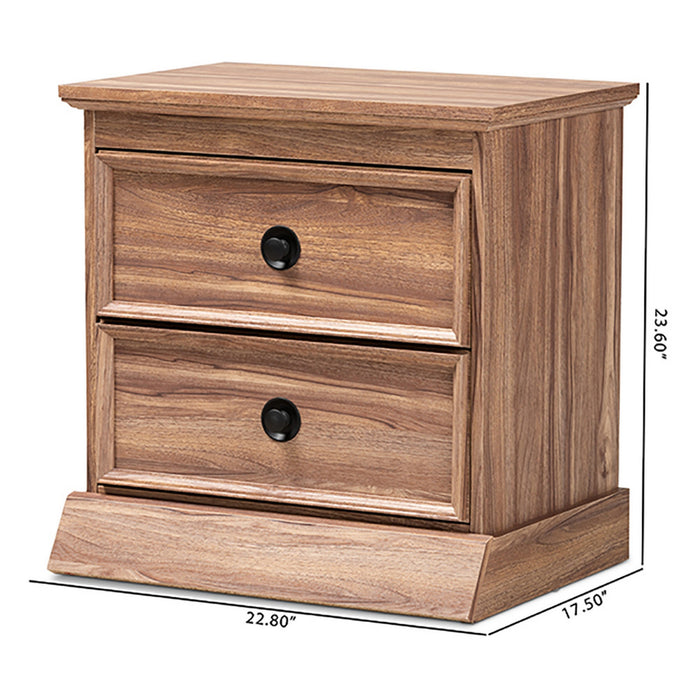 Urban Designs Oak Finished 2-Drawer Nightstand