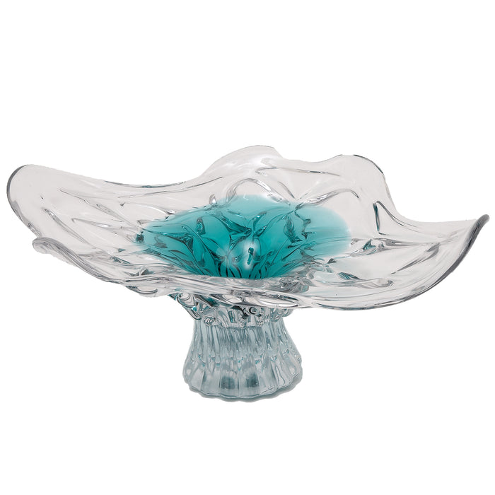 Urban Designs Portico Blue Large Decorative Glass Bowl