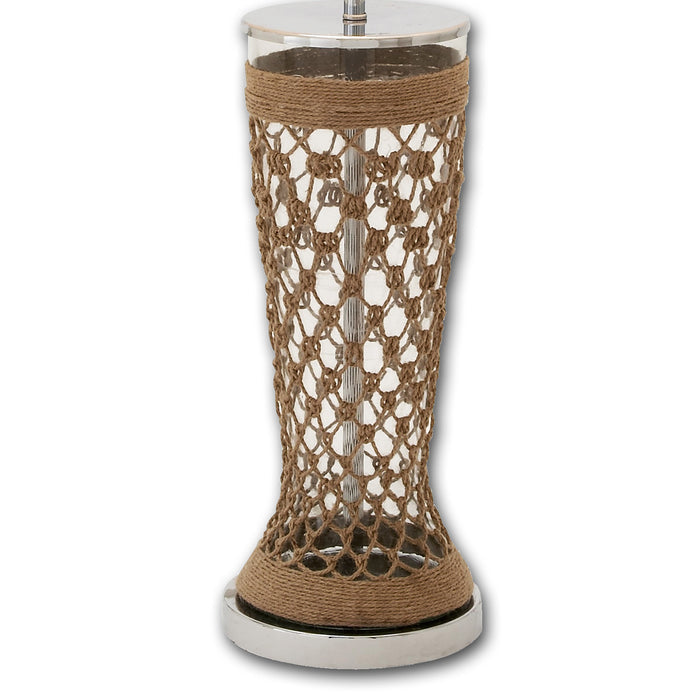 Urban Designs Tall Clear Glass and Jute Table Lamp