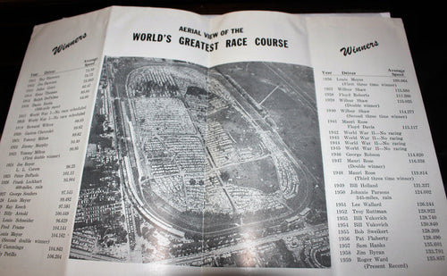 1960 Indianapolis 500 Mailer - Vintage Indy Sports