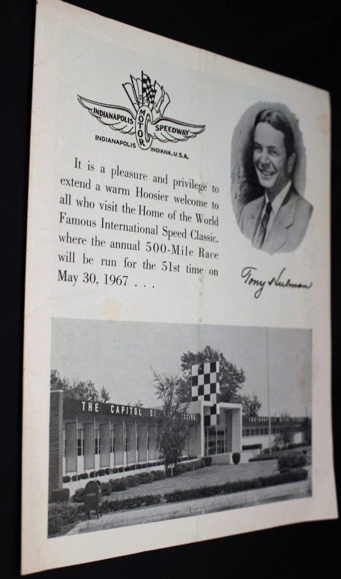 1968 Indy 500 Mailer - Vintage Indy Sports