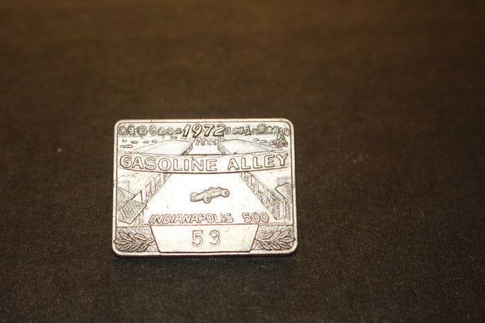 1972 Indy 500 Silver Pit Badge #53 - Vintage Indy Sports