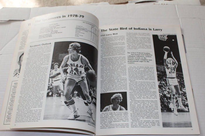 1978-79 Missouri Valley Conference Basketball Media Guide, Larry Bird - Vintage Indy Sports