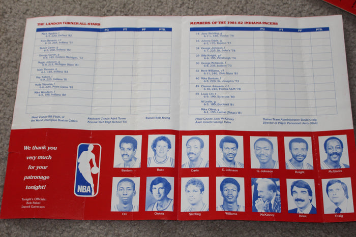 1981 Landon Turner All Star Basketball Game Program - Vintage Indy Sports