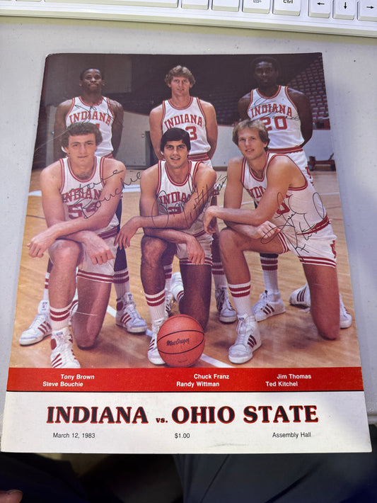 1983 Ohio State vs Indiana University Autographed Basketball Program