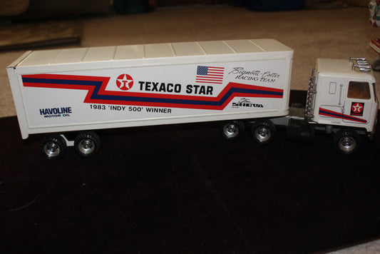 1983 Tom Sneva Indy 500 Texaco Star Pressed Steel Semi Truck & Trailer