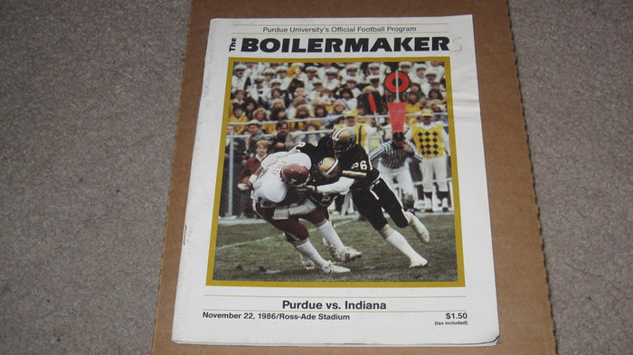 1986 PURDUE VS INDIANA FOOTBALL PROGRAM - Vintage Indy Sports