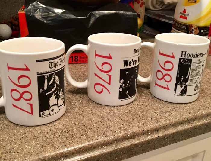 1987 Indiana University Basketball NCAA Basketball Champions Headline Mug - Vintage Indy Sports