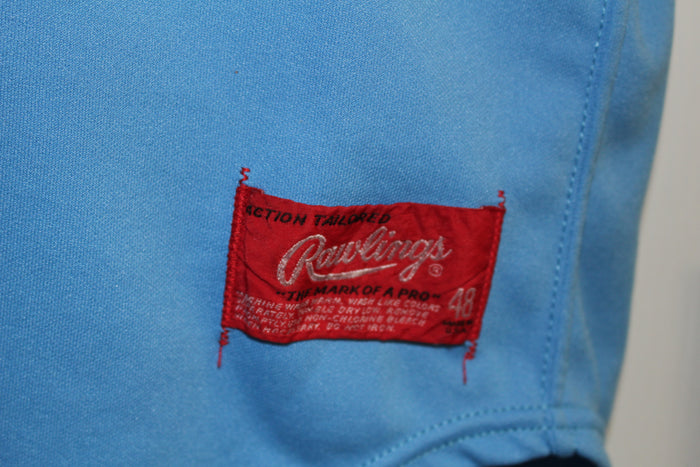 1987 Indianapolis Indians Mike Colbern Game Used Powder Blue Jersey