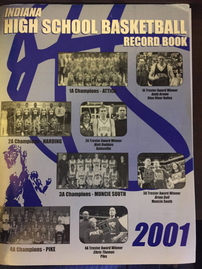 2001 Indiana High School Basketball Record Book - Vintage Indy Sports