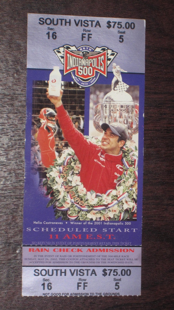 2002 Indianapolis 500 Ticket - Vintage Indy Sports