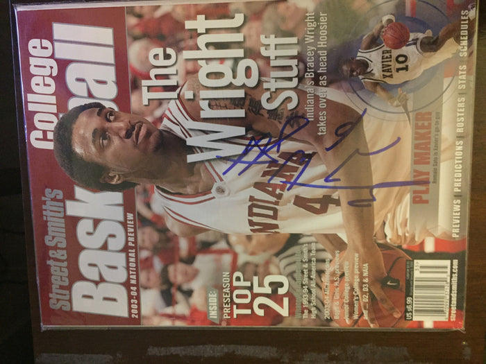 2003-04 Street & Smith College Basketball Preview, Bracey Wright Autograph Indiana University - Vintage Indy Sports
