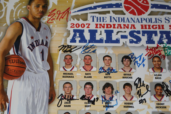 2007 Indiana High School Basketball All Star Team Autographed Poster - Vintage Indy Sports