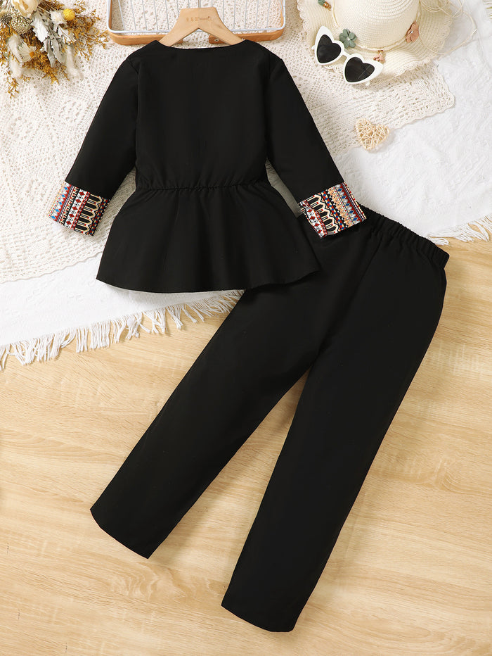 6-9Y Wholesale Teen Girls Outfts Muslim Eid Al-Fitr Bulk Kids Clothes Catpapa Wholesale Kids Clothing Vendors