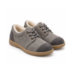 Grey Herringbone Winter Lace-Ups