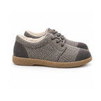 Grey Herringbone Winter Lace-Ups