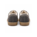 Grey Herringbone Winter Lace-Ups
