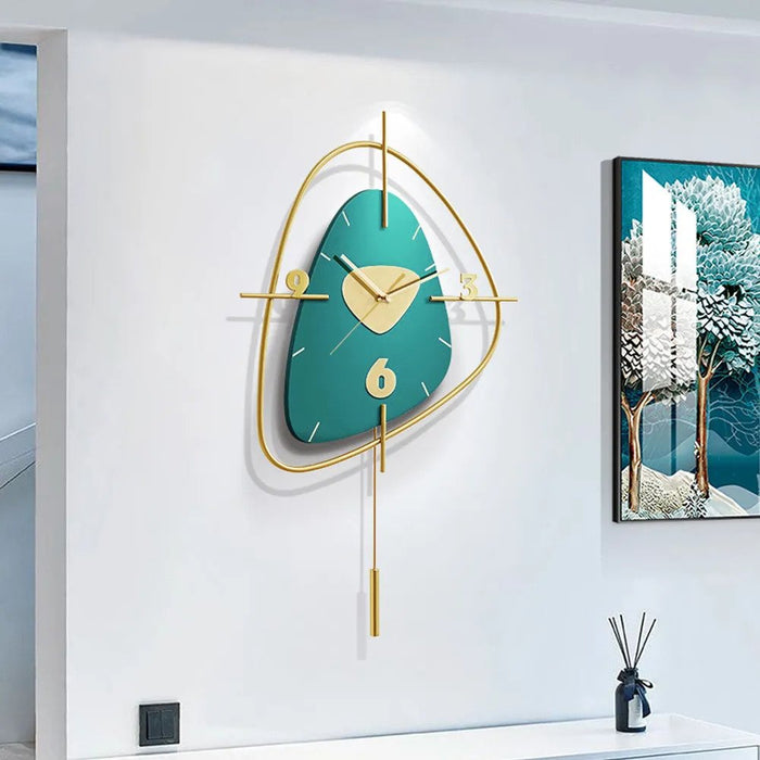 Ahmet Blue Metal Wall Clock