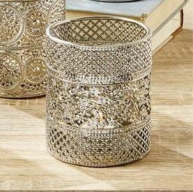 Anthemion Silver Votive Holder with Glass Liner