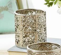 Anthemion Silver Votive Holder with Glass Liner