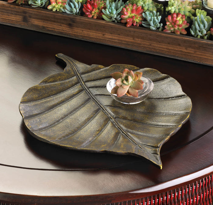 Avery Metal Leaf Decorative Tray
