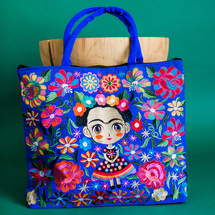baby frida embroidered tote fair trade purse
