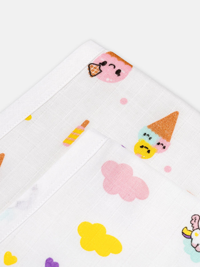 Babyclan Muslin Burp Cloth – Pack of 2 | Soft, Absorbent & Gentle for Newborns
