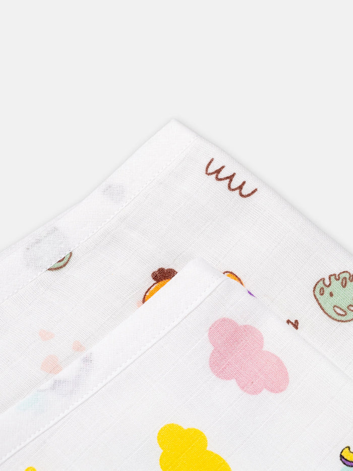 Babyclan Muslin Burp Cloth – Pack of 2 | Soft, Absorbent & Gentle for Newborns