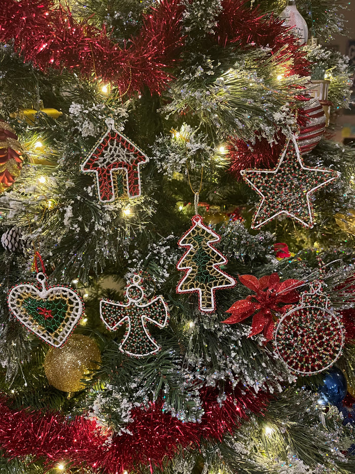 Beaded Variety Pack Christmas Ornaments (Set of 5)