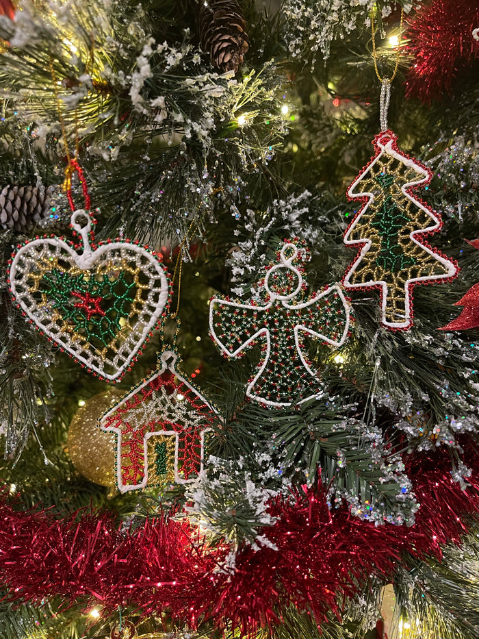Beaded Variety Pack Christmas Ornaments (Set of 5)