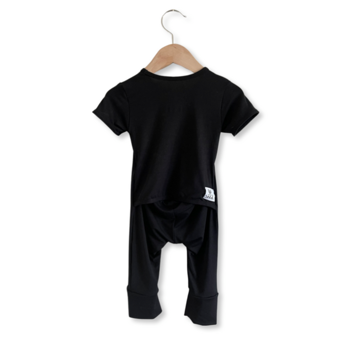 Black Kid's Short Long Romper