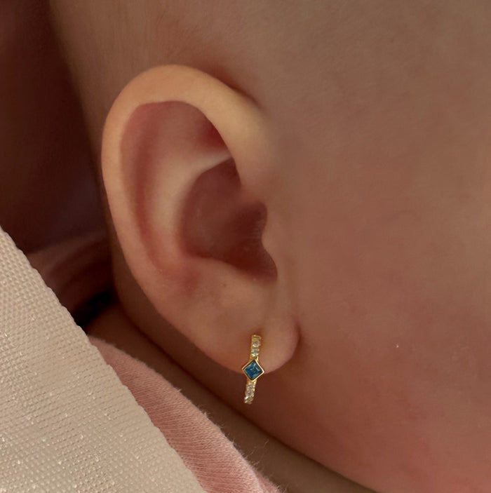 Blue Huggies Earrings