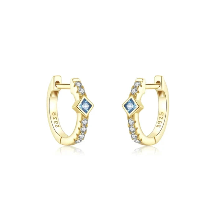 Blue Huggies Earrings