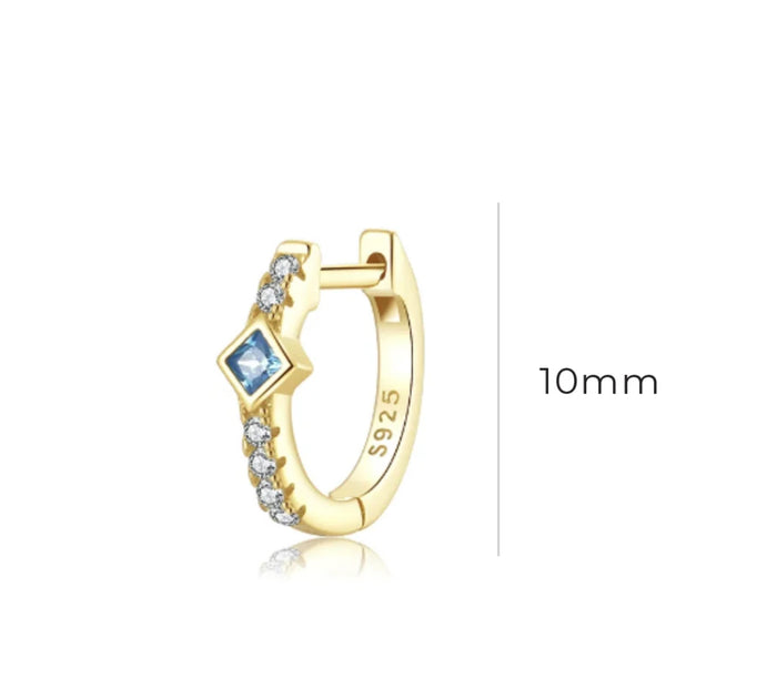 Blue Huggies Earrings