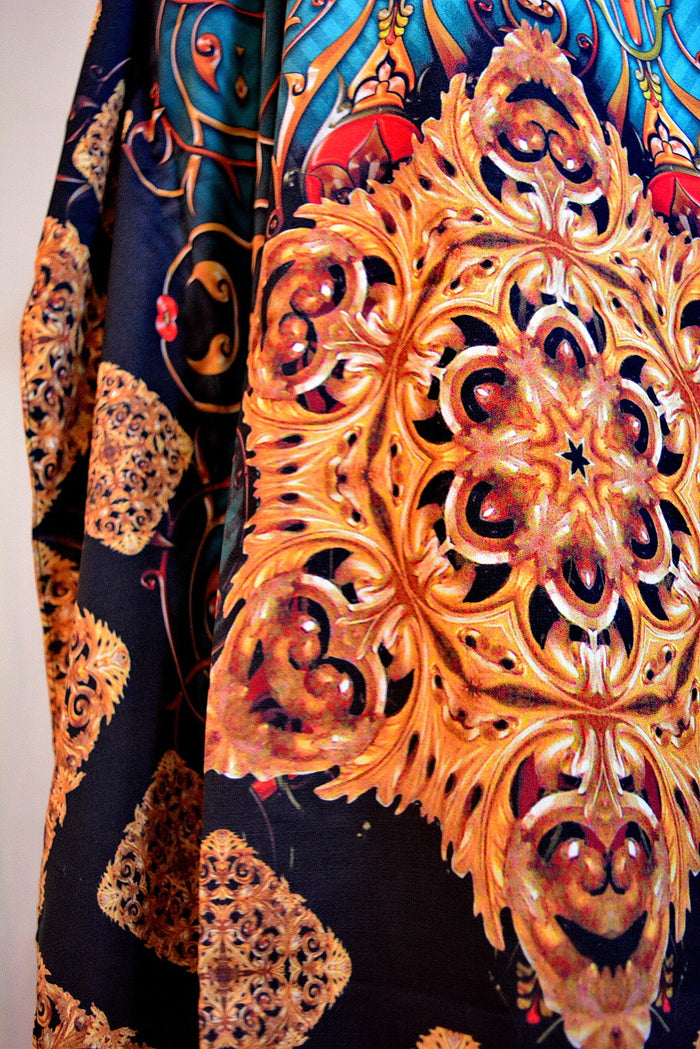 BAROCOCO Golden Ornamental Devarshy Long Embellished Kaftan - 1043A.