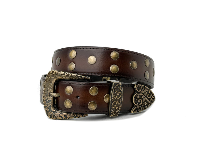 BROWN STUDDED BELT