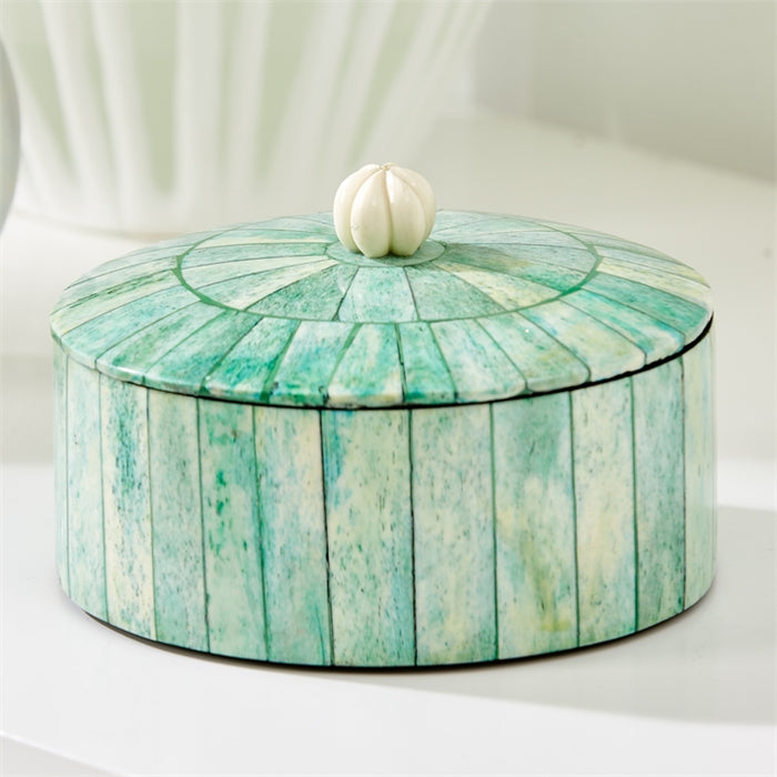 Carousel Verdigris Round Box with Lid