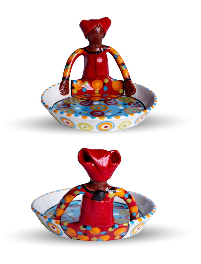 Ceramic 1 Lady Ubuntu Bowl Bright on White