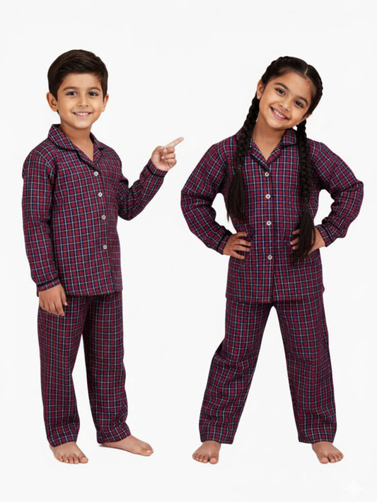 CLASSIC RED CHECKED - KIDS PJ SET